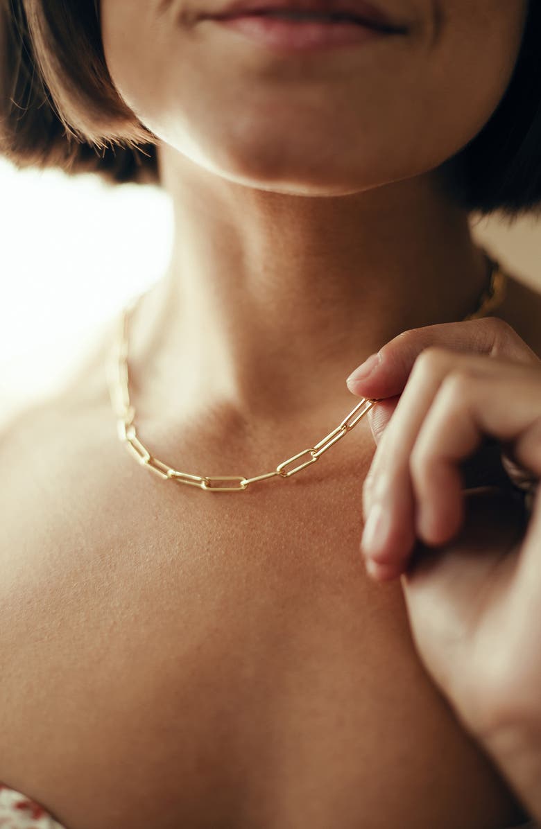 Vincero Paper Clip Chain Necklace, Alternate, color, Gold