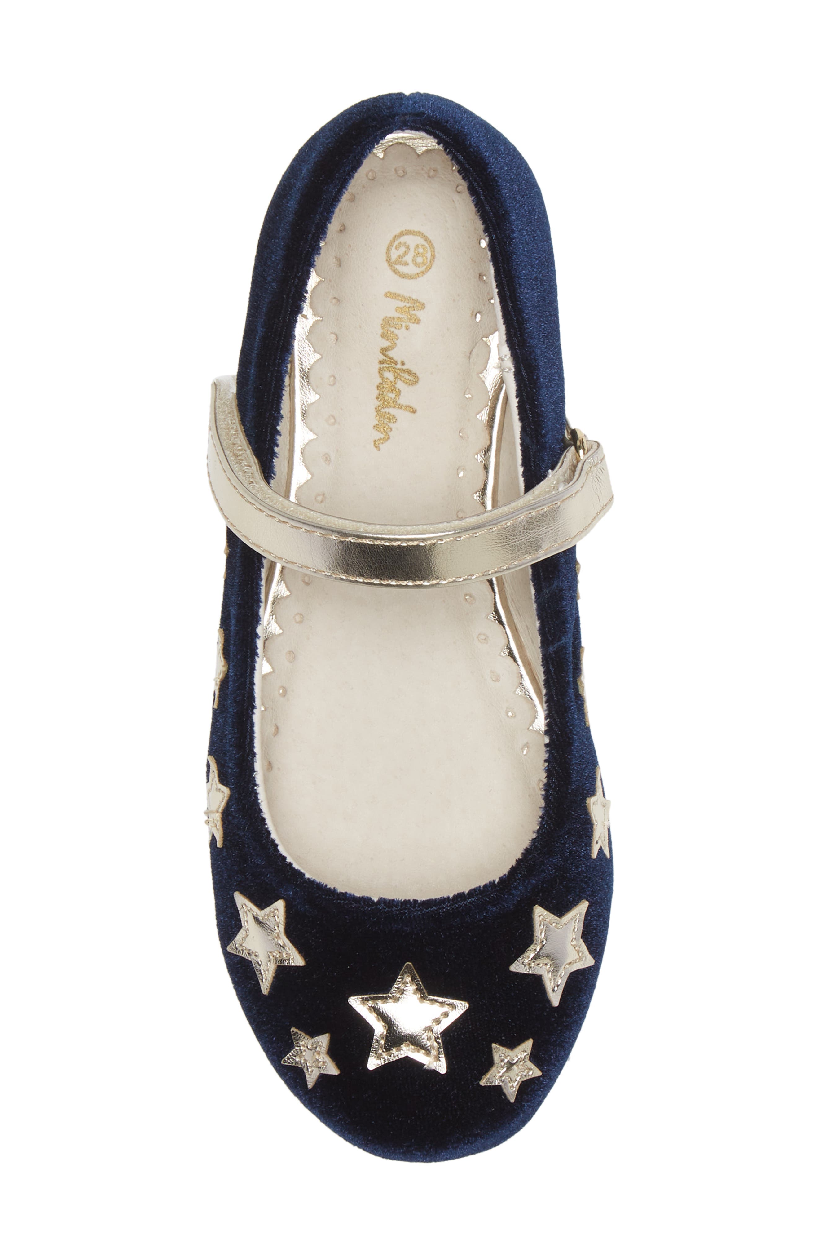 Boden Velvet Mary Jane Flat, Alternate, color, COLLEGE NAVY STARS