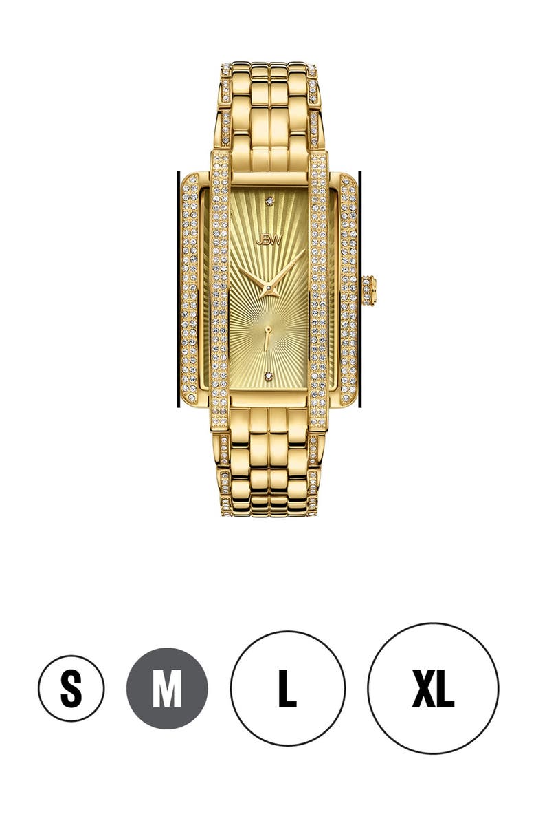 JBW Mink Diamond Bracelet Watch, 28mm, Alternate, color, Gold