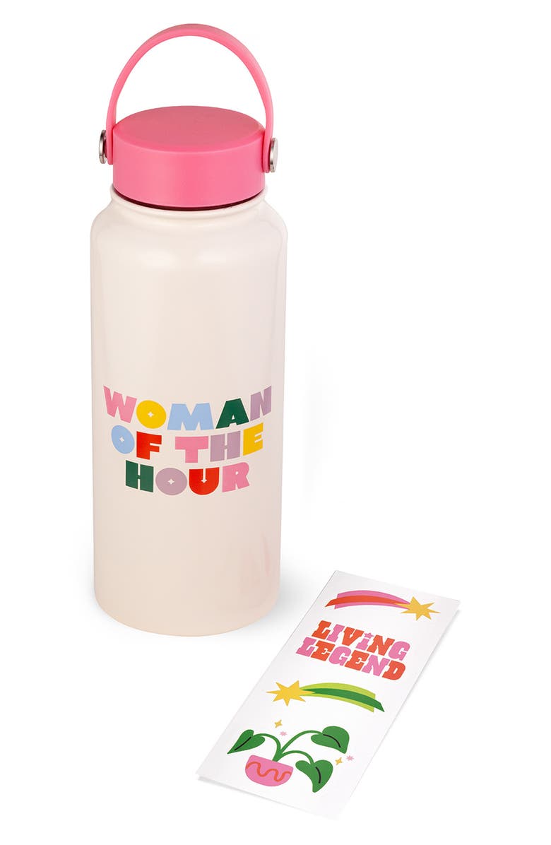 ban.do Woman Of The Hour 33-Ounce Stainless Steel Water Bottle, Main, color, White