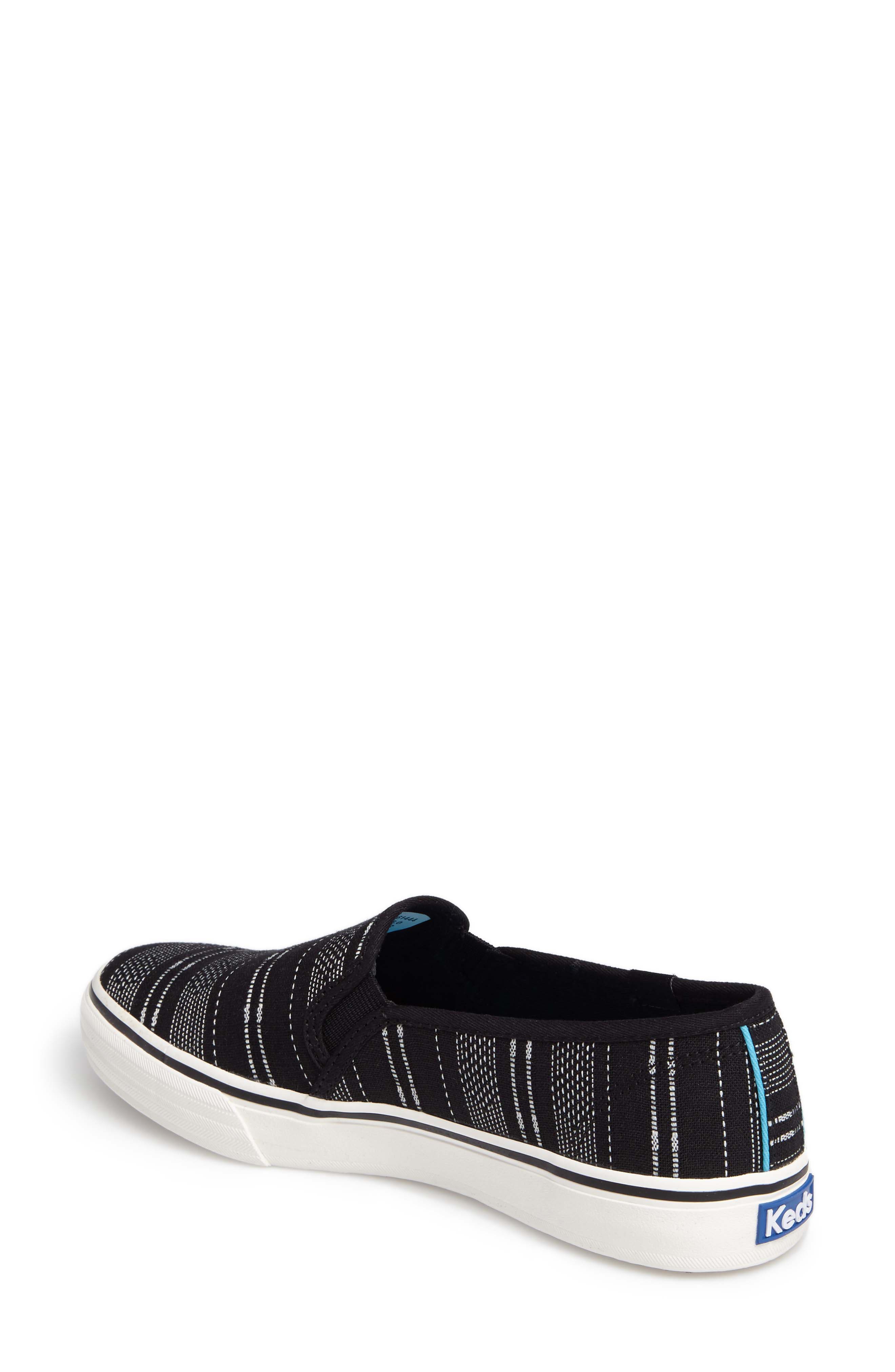 Double Decker Baja Stripe Slip-On Sneaker, Alternate, color, BLACK