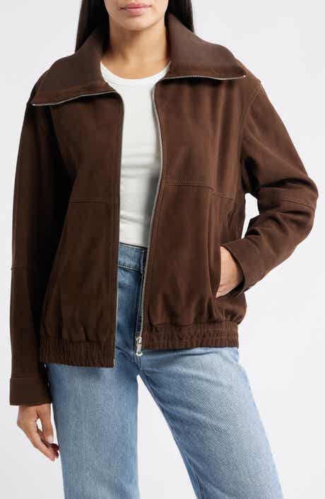 Bernardo Oversize Suede Bomber Jacket
