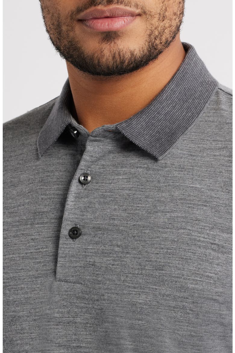 Pado Long Sleeve Wool Polo, Alternate, color, MEDIUM GREY