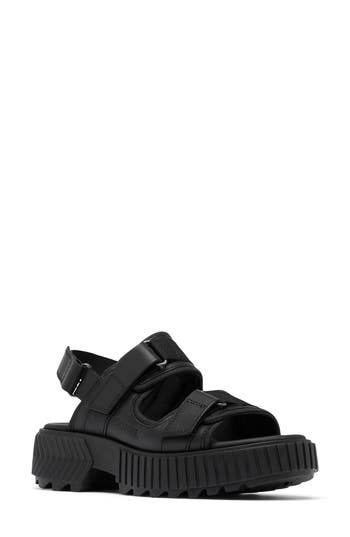 Sorel Ona Ave Multistrap Mid Sandal In Black