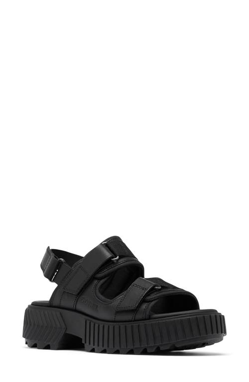 Sorel Ona Sporty Dual-grip Slingback Sandals In Black/black