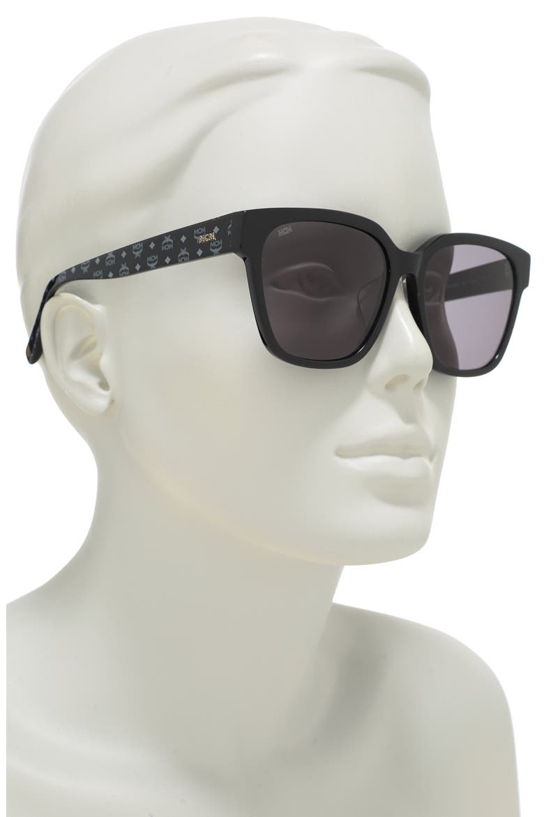 57mm Modified Rectangle Sunglasses, Alternate, color, BLACK/ BLACK VISETOS