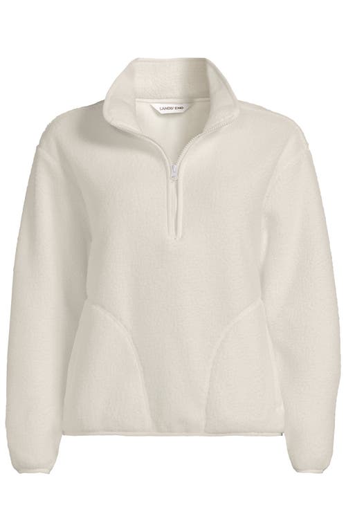 Lands' End Plus Size Half Zip Cozy High Pile Fleece Pullover In Gray