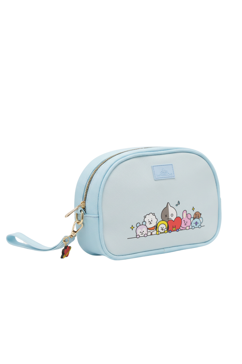 Bt21 Core Arch Makeup Bag With Removable Wristlet, Main, color, Light Blue