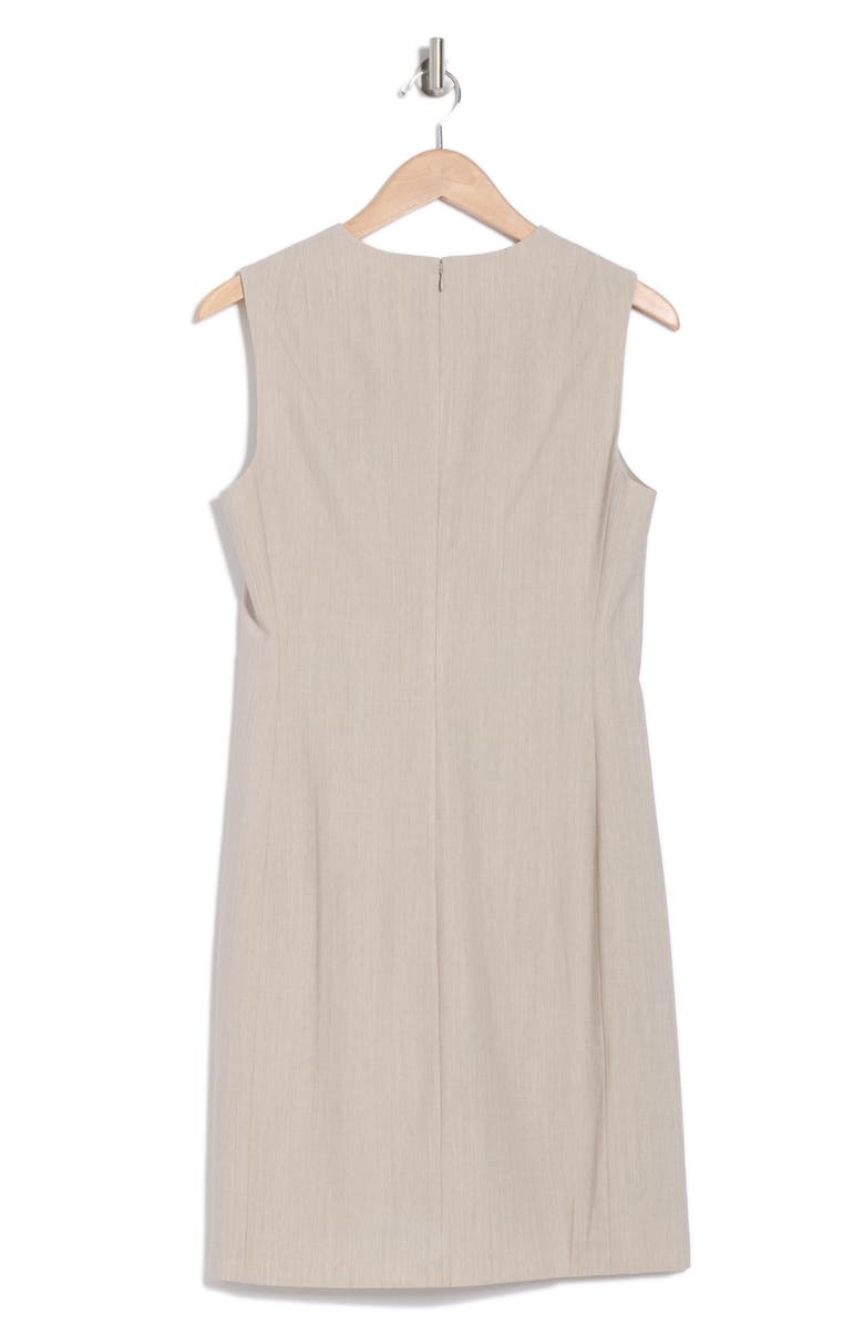 Theory Sleeveless Stretch Wool Sheath Dress, Alternate, color, Sand Melange