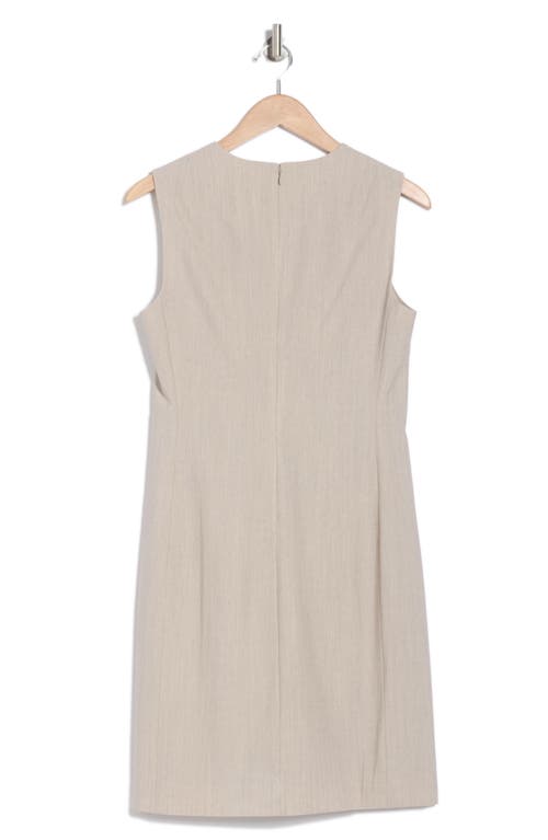Theory Sleeveless Stretch Wool Sheath Dress In Sand Melange