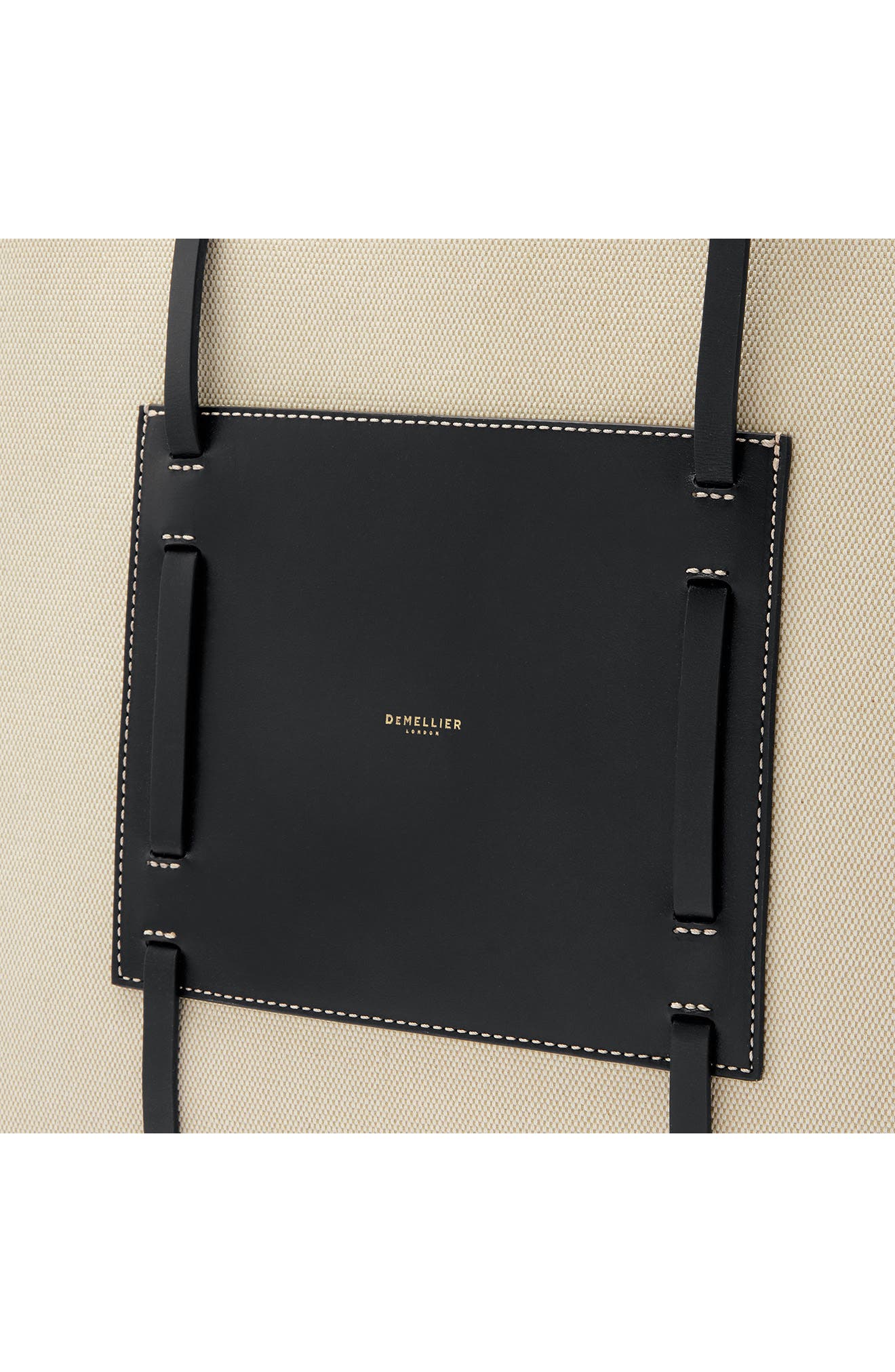 DeMellier Large Capri Canvas Tote, Alternate, color, Salt/ Pepper/ Black