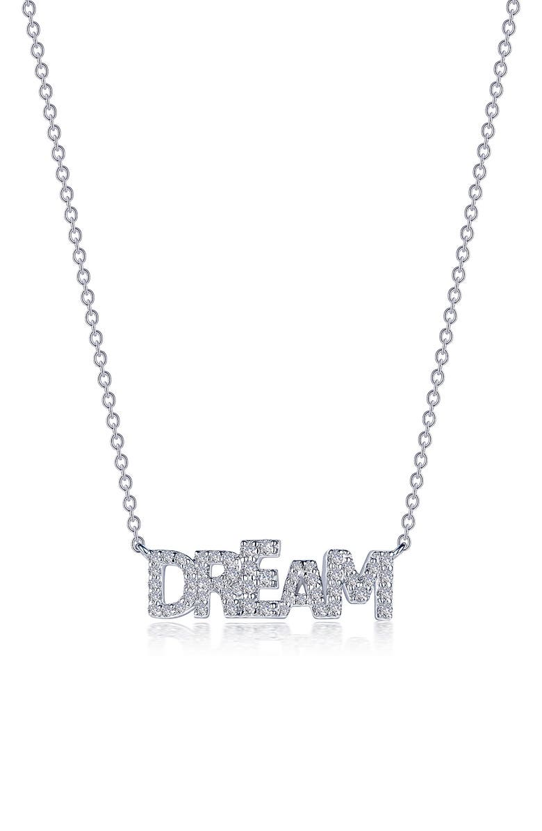 Lafonn Pavé Simulated Diamond 'Dream' Pendant Necklace, Main, color, Silver