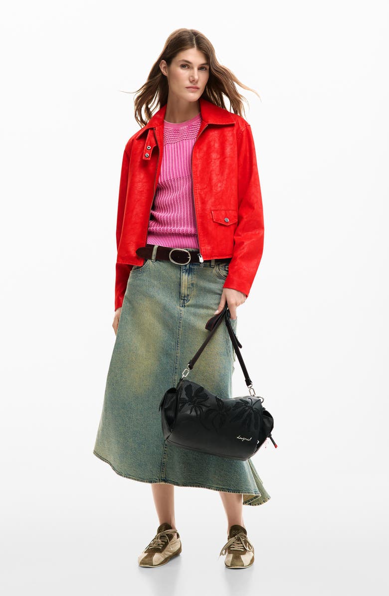 Desigual Faux Leather Jacket, Alternate, color, 