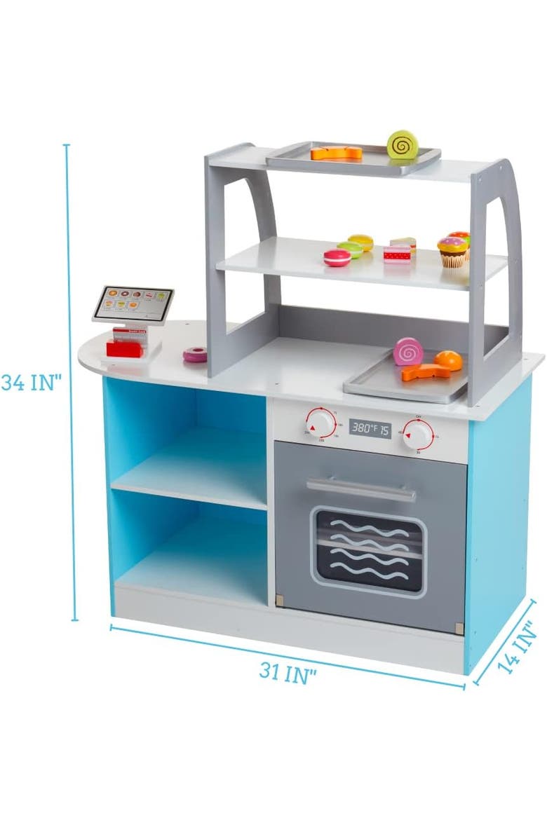 Wooden Bakery Playset Stand for Kids, Alternate, color, Blue