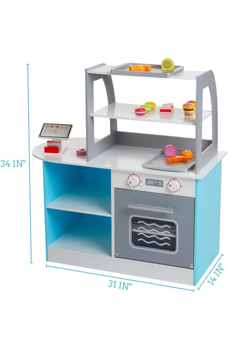 SVAN Wooden Bakery Playset Stand for Kids, Alternate, color, Blue