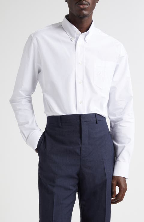 Paris Embroidered Classic Fit Cotton Poplin Button-Down Shirt