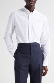 Givenchy Paris Embroidered Classic Fit Cotton Poplin Button-Down Shirt