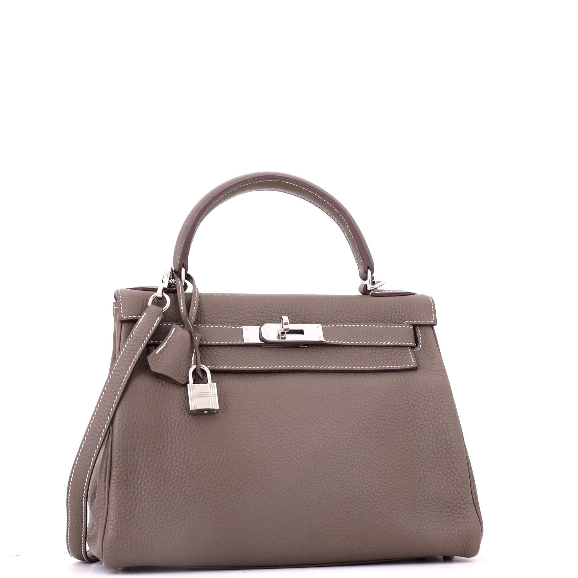 Kelly Handbag Grey Clemence with Palladium Hardware 28, Alternate, color, Grey