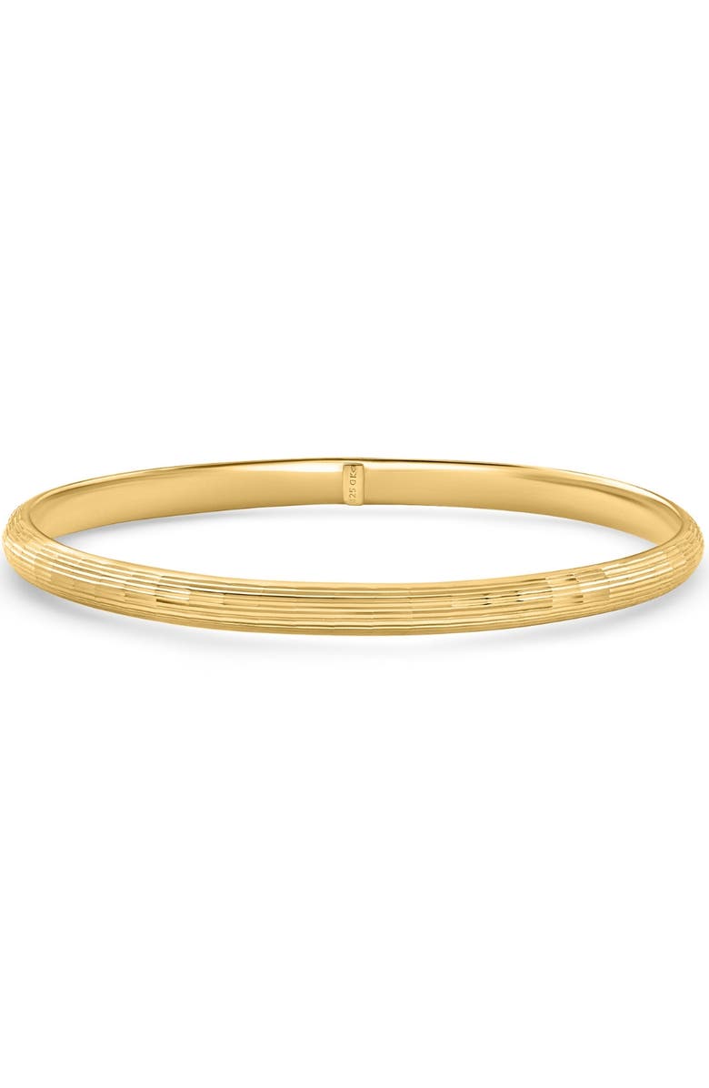 Bliss Diamond 5mm Brushed Bangle Bracelet 18k Gold Over Silver, Main, color, 