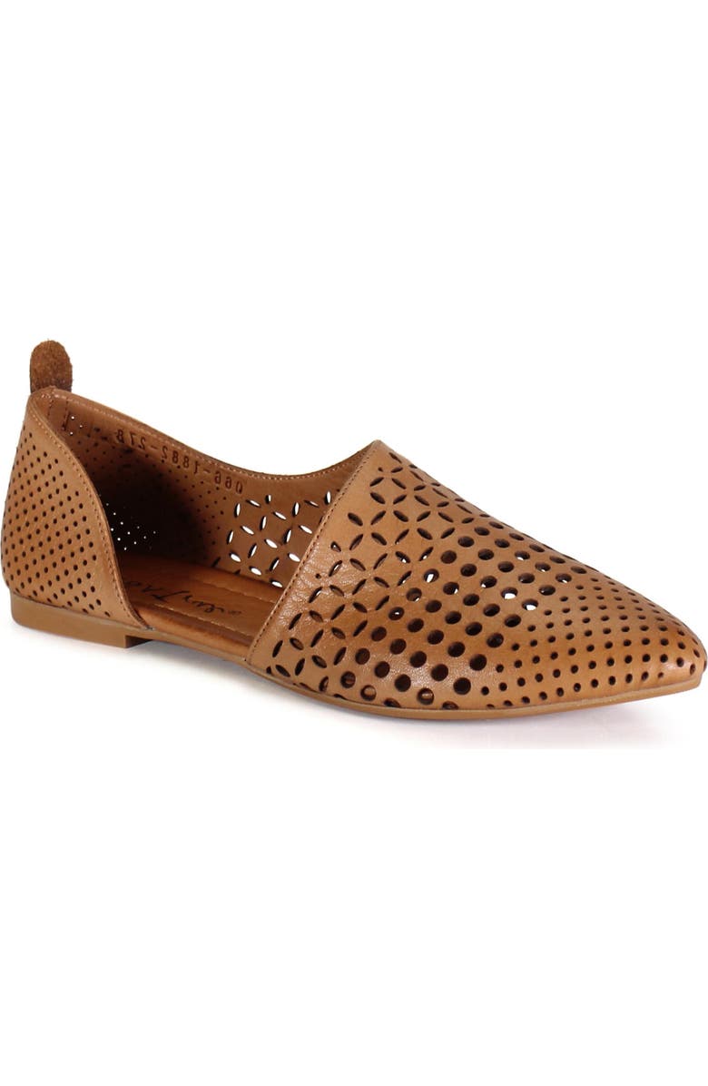 Diba True Papy Russ Perforated Flat, Main, color, Coconut