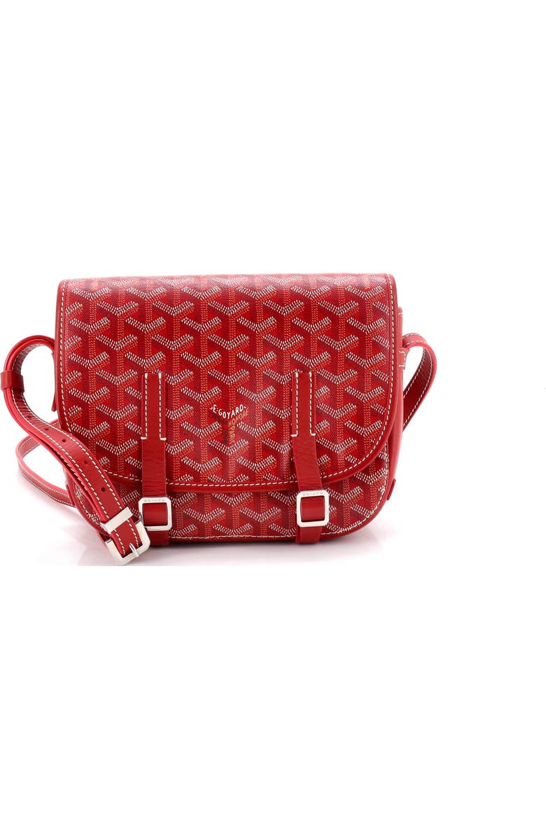 Pre-Owned Goyard Belvedere Messenger Bag Coated Canvas PM, Main, color, Red