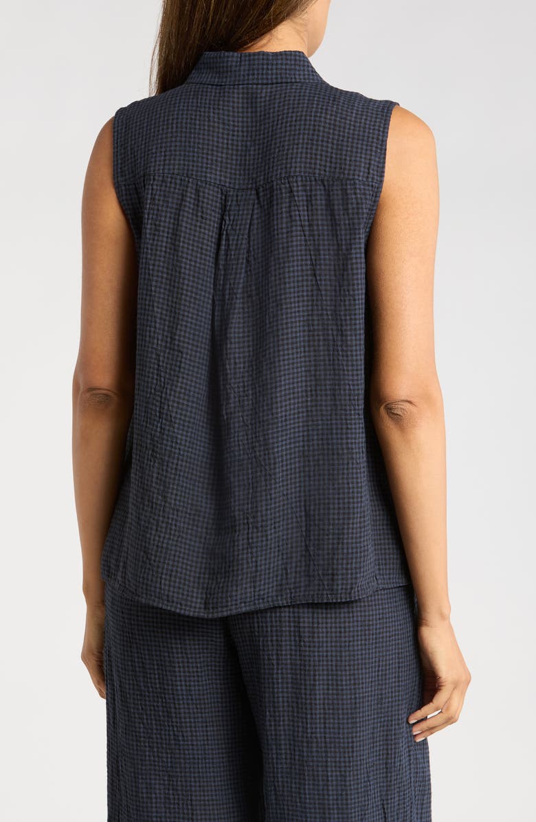 Eileen Fisher Classic Organic Linen Button-Up Shirt, Alternate, color, Ocean