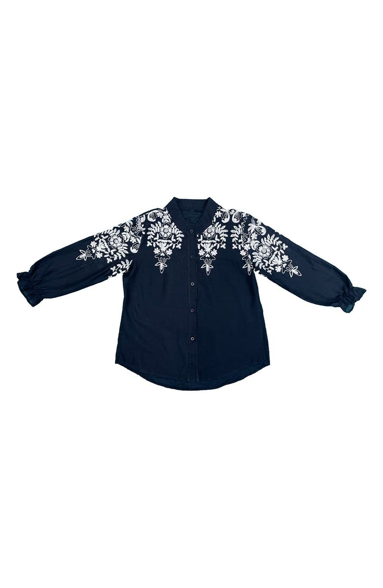 NIKKI LUND Floral Embroidered Cotton Blouse, Alternate, color,