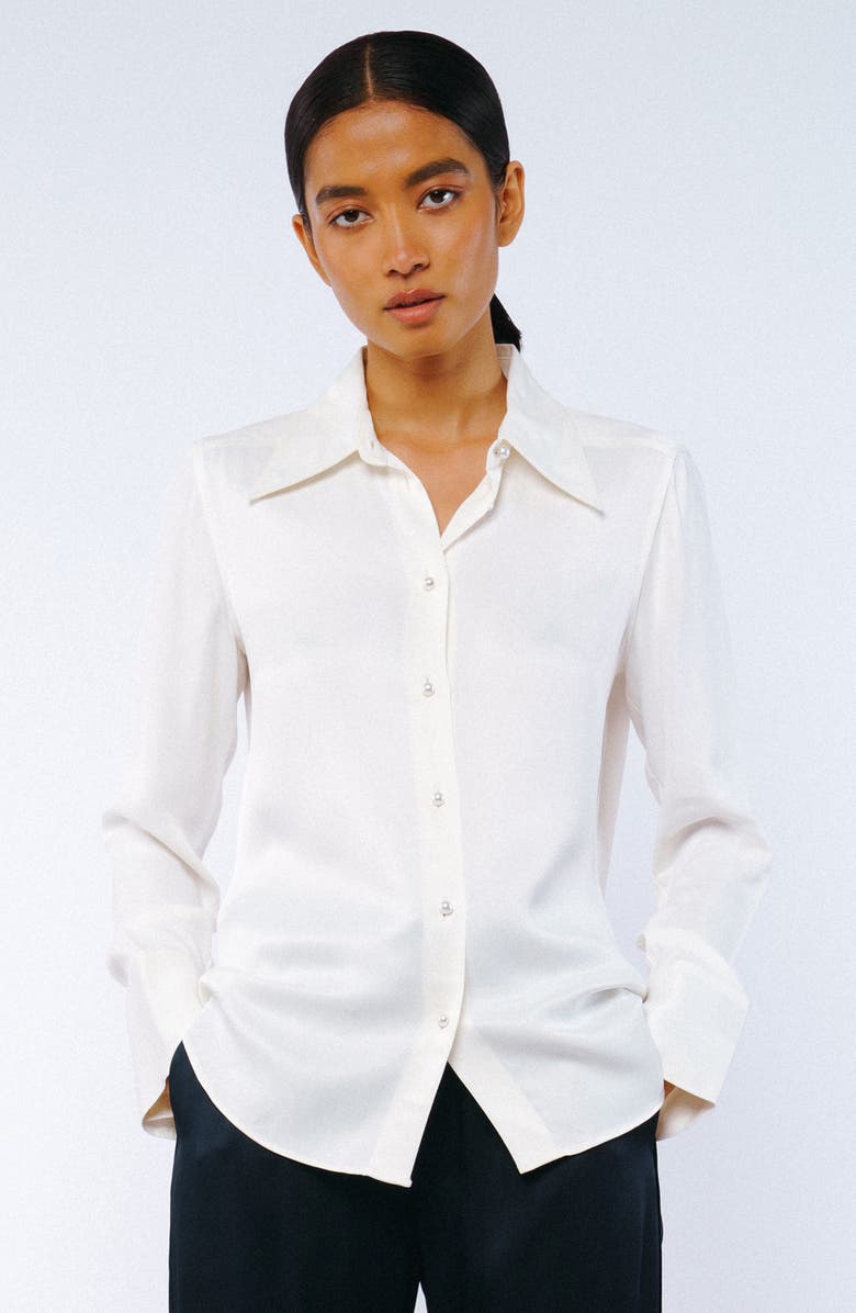 CIEBON Jacque Button-Up Shirt, Alternate, color, White