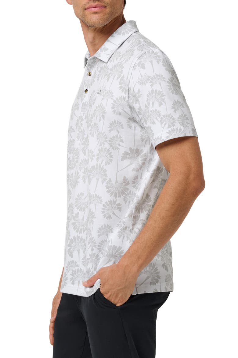 Comfortknit Breeze Floral Polo, Alternate, color, WHITE