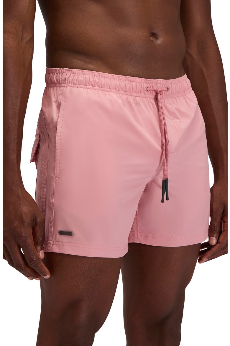 Solid Swim Trunks, Alternate, color, ROSE PETAL