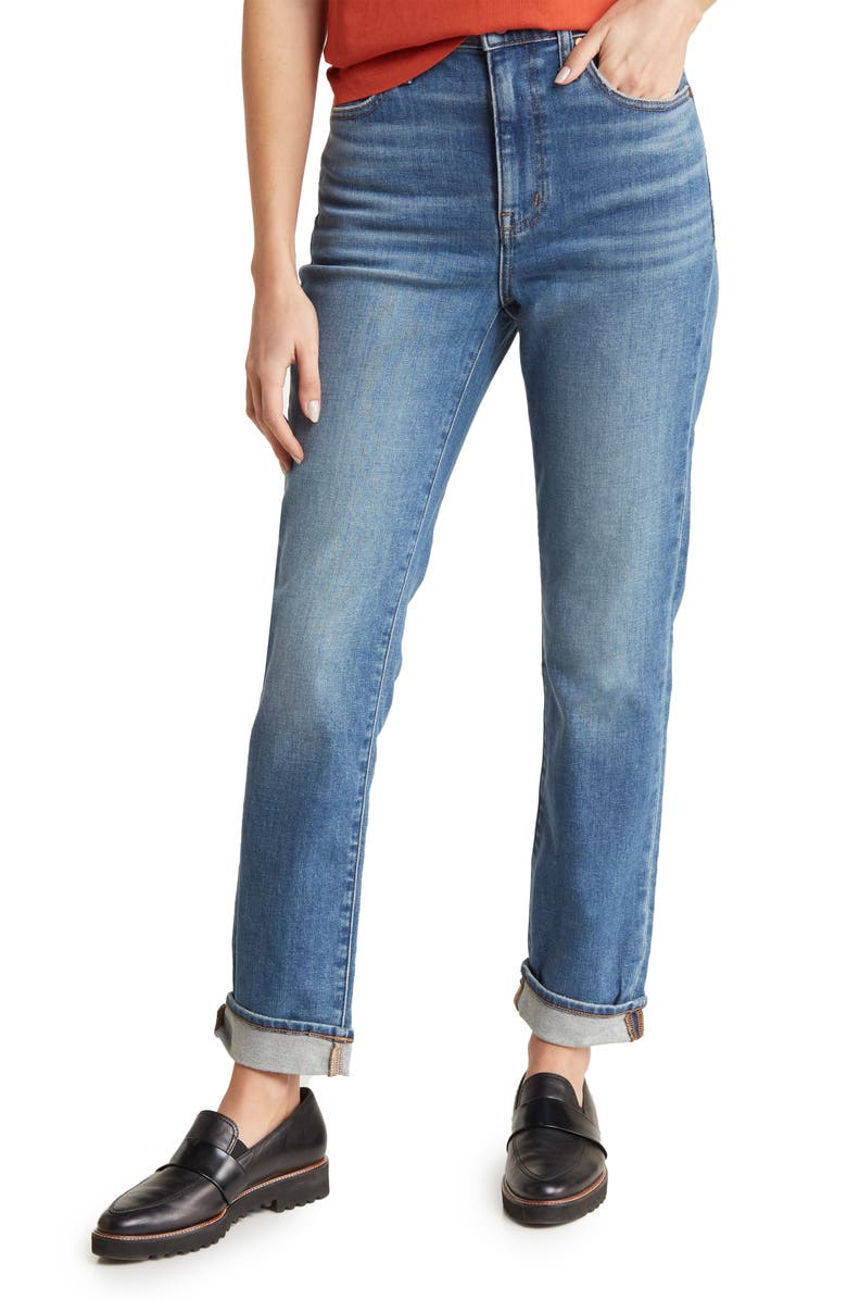 Madewell 11-Inch High Waist Slim Boy Jeans, Main, color, 