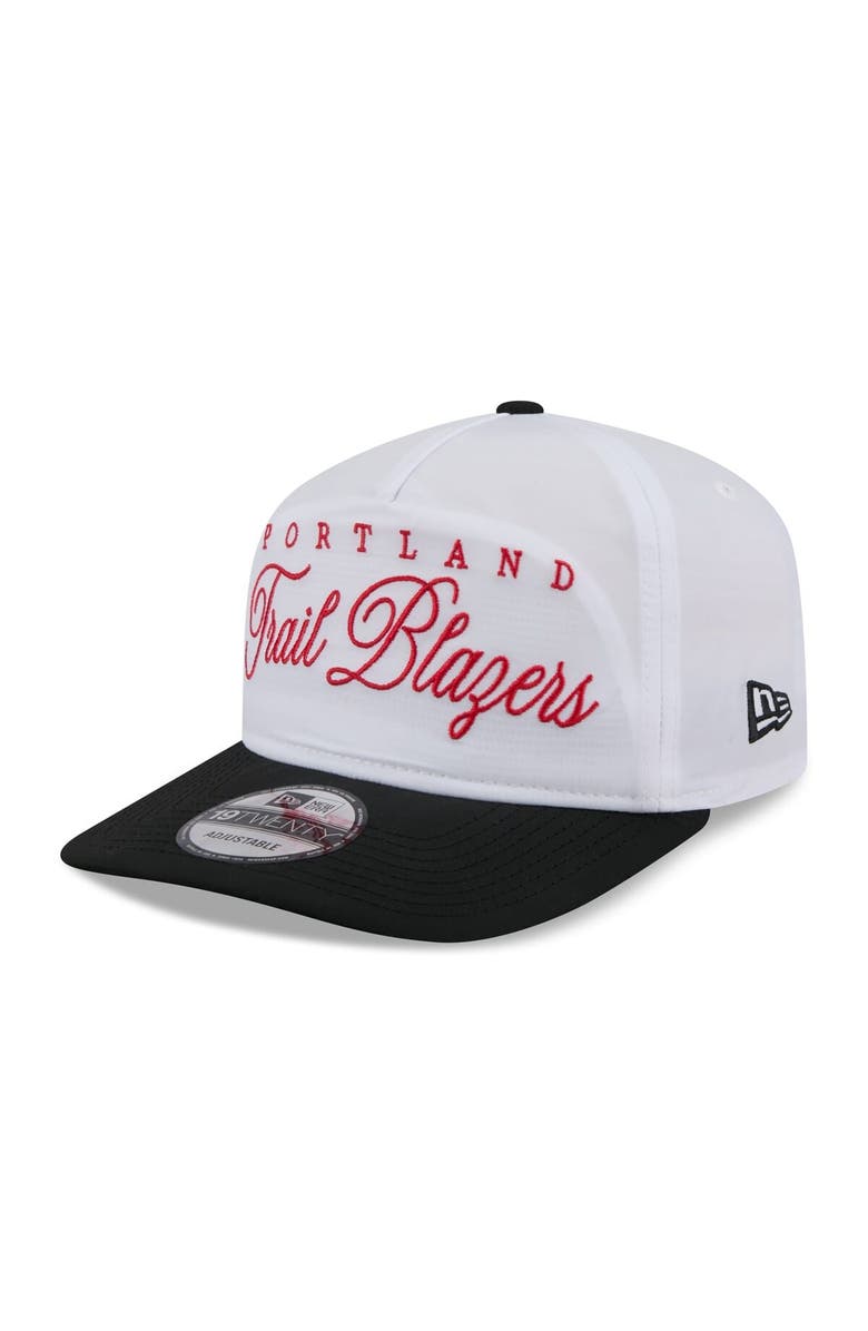 New Era Men's New Era White/Black Portland Trail Blazers 2025 NBA Draft On-Stage Nylon 19TWENTY Adjustable Hat, Alternate, color, 