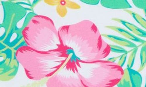 Shop Little Me Tropical Upf 50+ Skirted One-piece Swimsuit In Floral