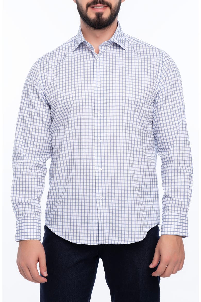 Carlton Slim Fit Cotton Dress Shirt, Main, color, NAVY BLUE