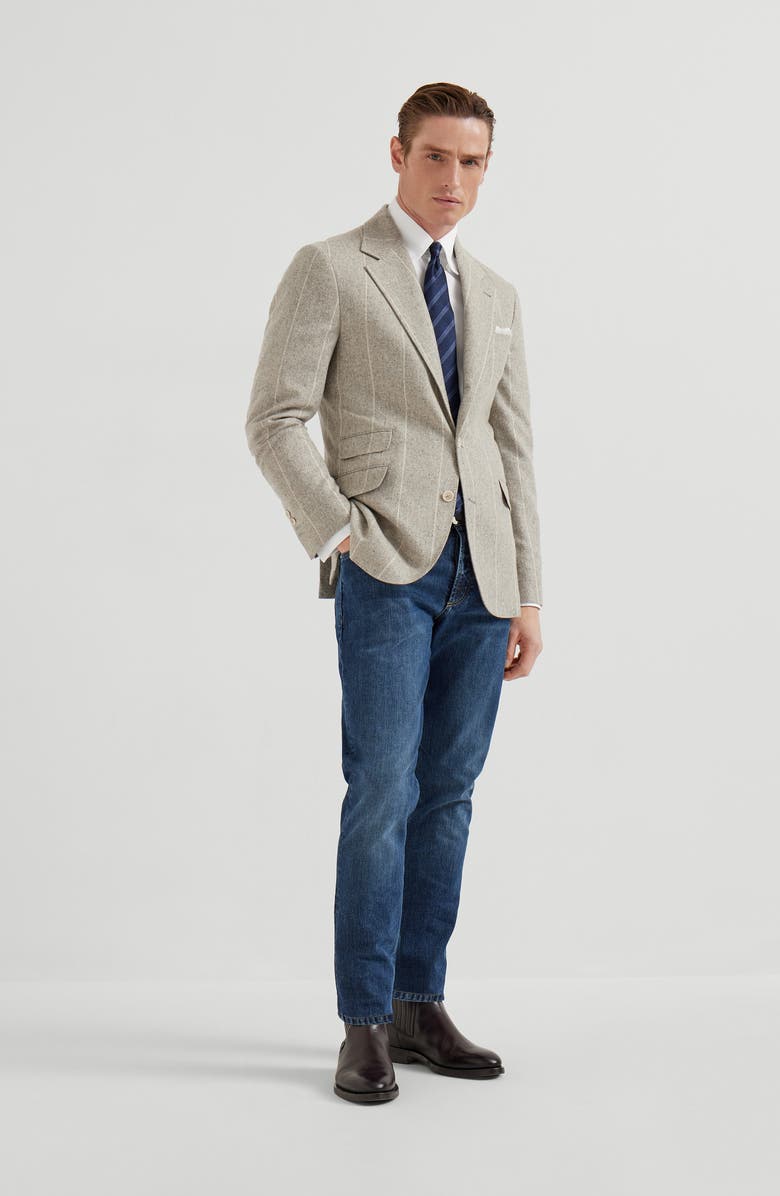 Brunello Cucinelli Slim fit five-pocket trousers, Alternate, color, Medium Denim