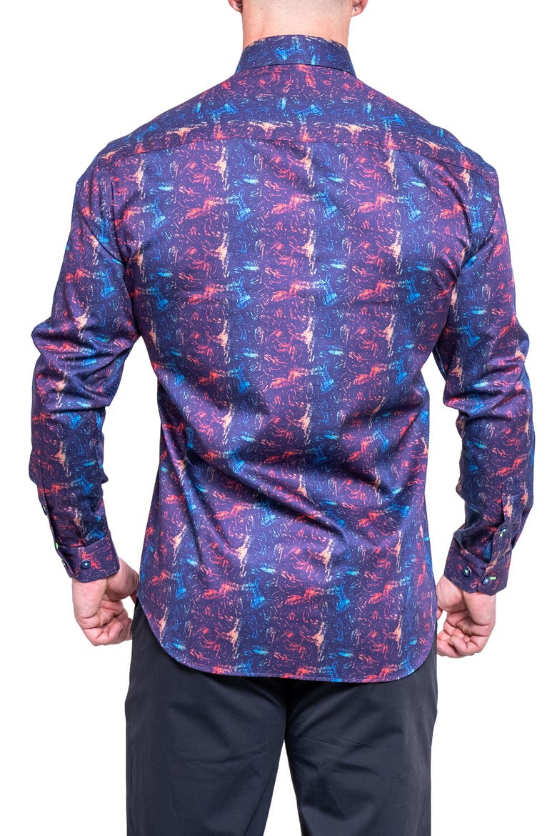 Fibonacci Resistance Contemporary Fit Button-Up Shirt, Alternate, color, BLUE