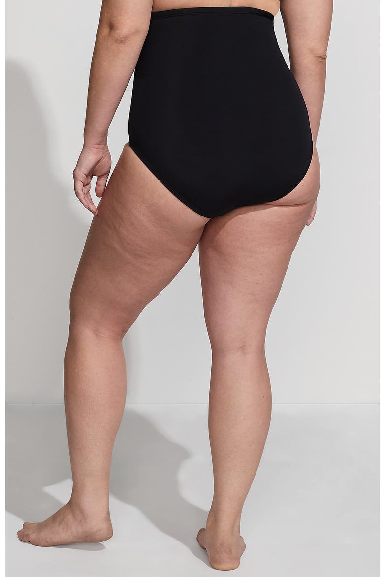 Slender Separates Ultra High Waisted Bikini Swim Bottoms, Alternate, color, Black
