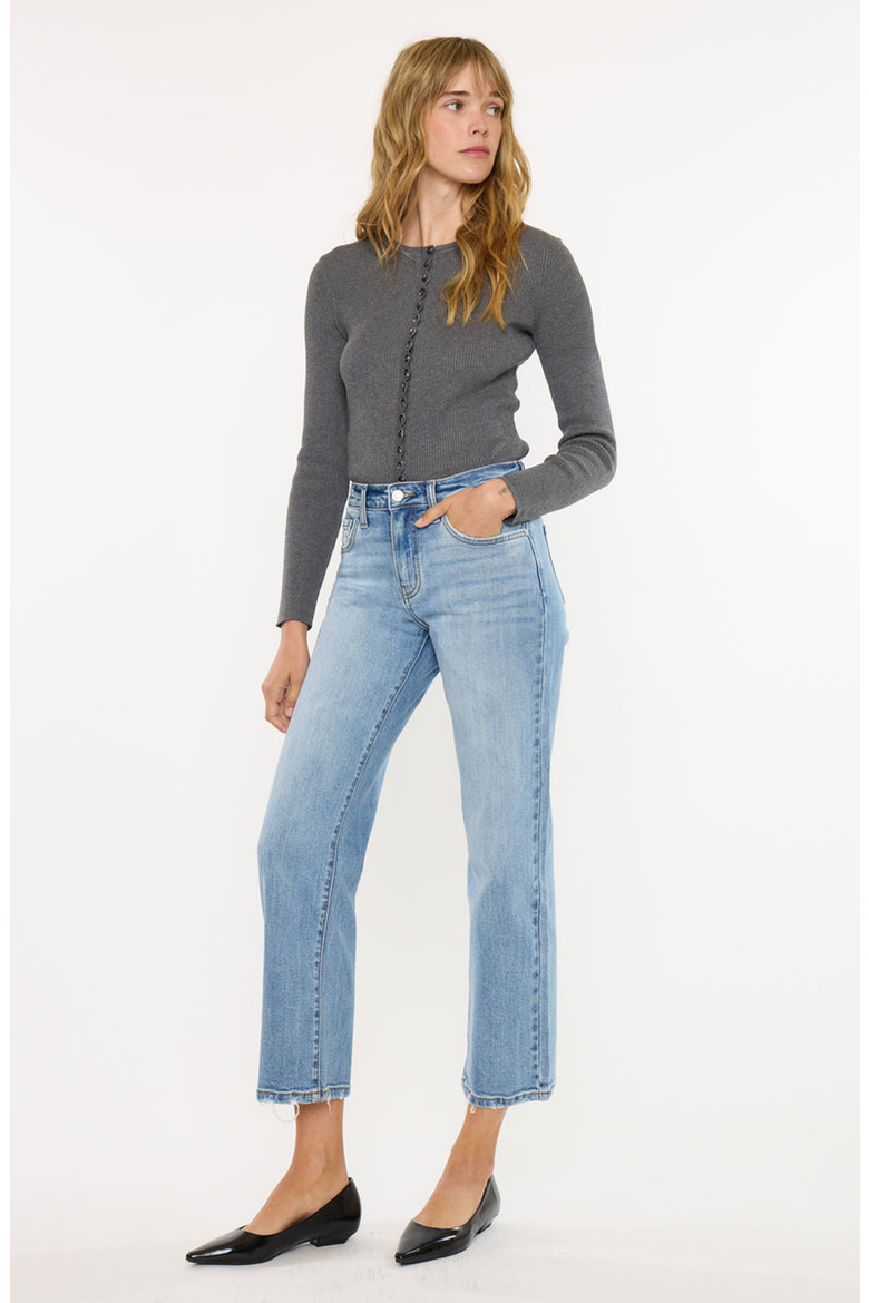 Melissa High Rise Slim Wide Leg Jeans, Alternate, color, Light Wash