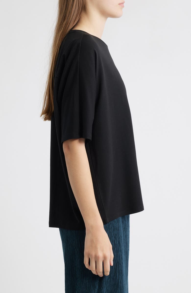 Eileen Fisher Boxy Crewneck T-Shirt, Alternate, color, Black