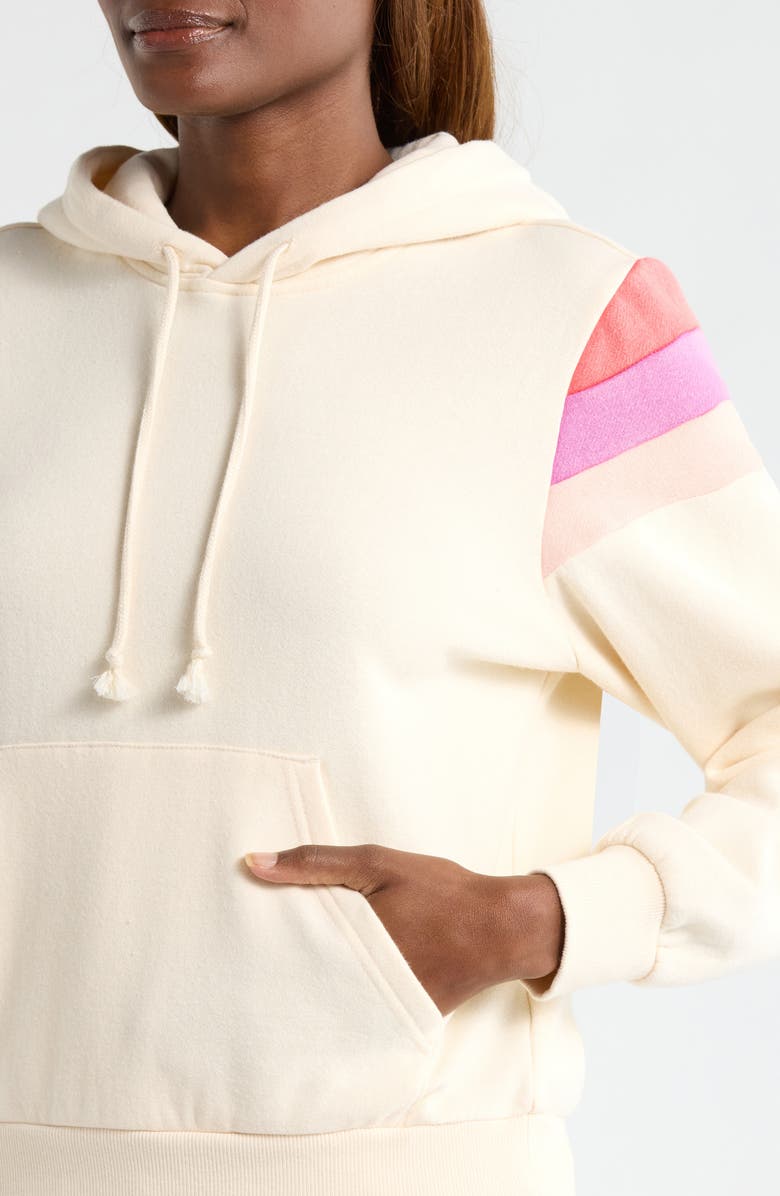 Marine Layer Colorblock Cloud 9 Fleece Hoodie, Alternate, color, Antique White