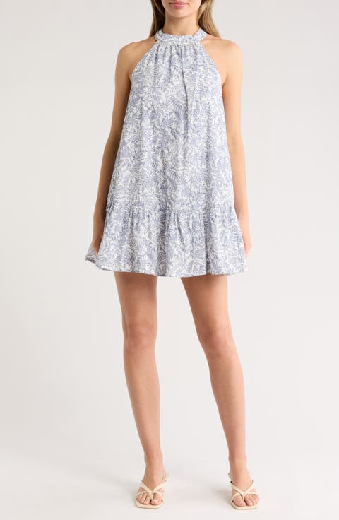 Halter Ruffle Hem Minidress