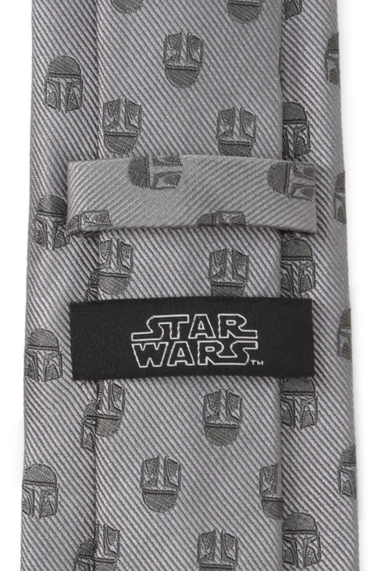 Star Wars™ - Mandalorian Helmet Silk Tie, Alternate, color, GRAY