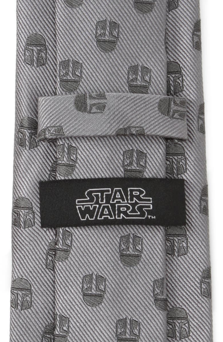 Cufflinks, Inc. Star Wars<sup>™</sup> - Mandalorian Helmet Silk Tie, Alternate, color, Gray