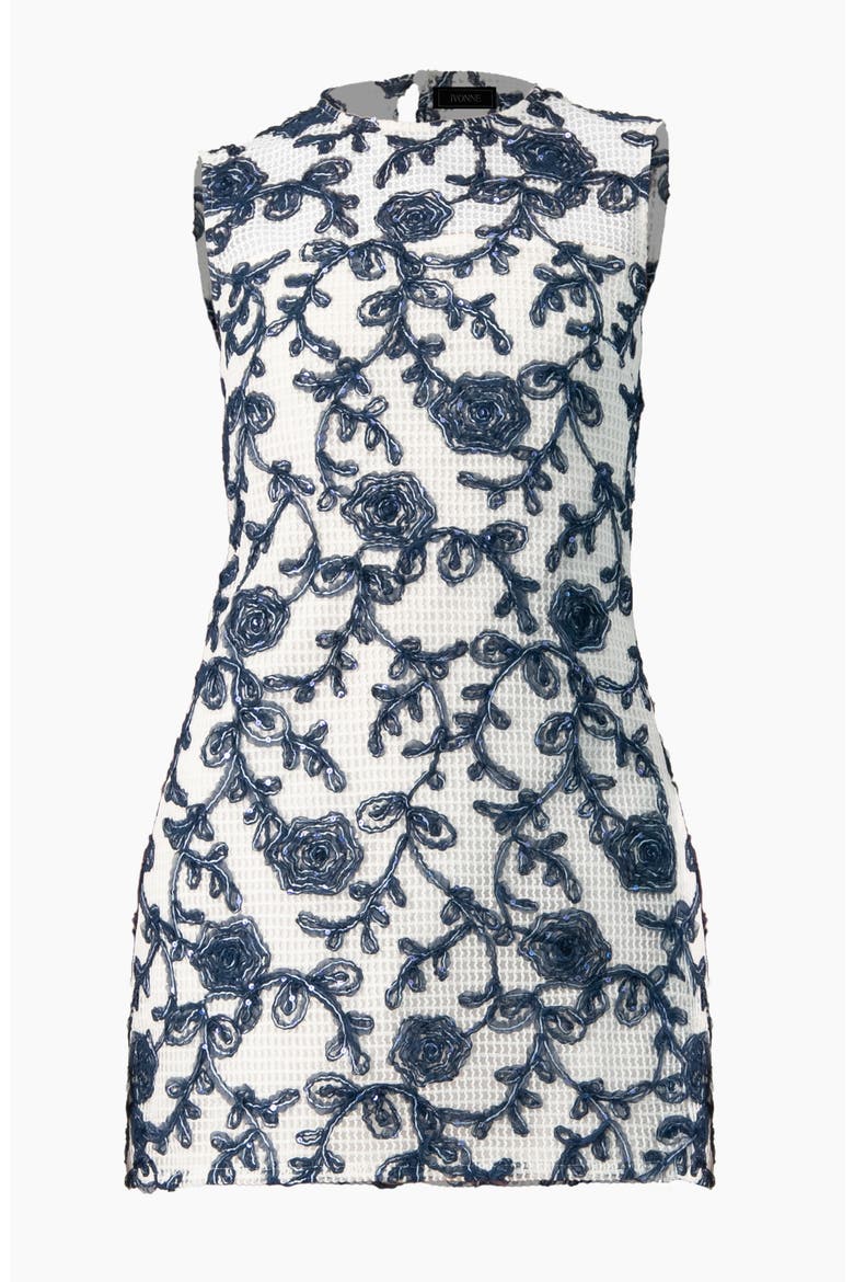 Sleeveless Embroidered A-Line Dress, Alternate, color, White
