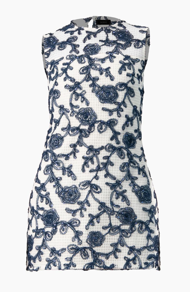 IVONNE Sleeveless Embroidered A-Line Dress, Alternate, color, White