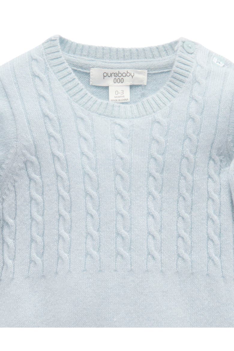Baby Boy Cashmere Coverall, Alternate, color, Pale Blue Melange