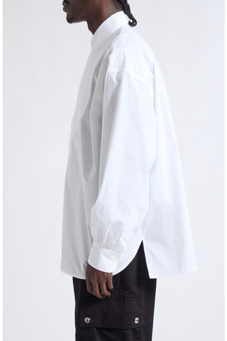 La Chemise Poisson Stretch Cotton Poplin Shirt, Alternate, color, WHITE