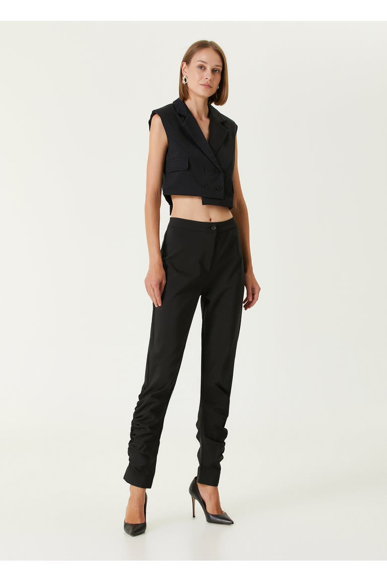 Woven Crop Vest, Alternate, color, BLACK
