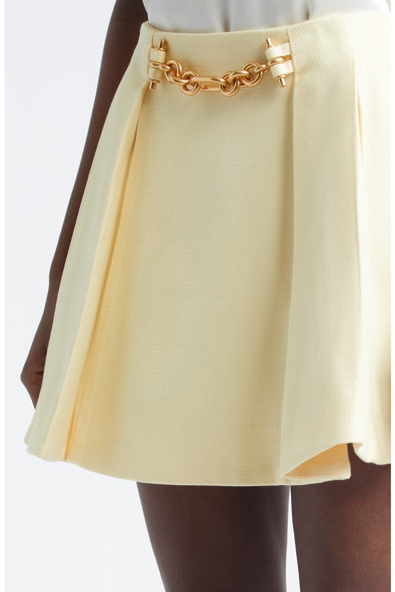 Pleated Basket Weave Skirt, Alternate, color, 1GD PALE YELLOW