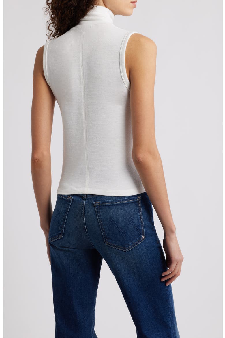 Sleeveless Turtleneck Knit Top, Alternate, color, WHITE
